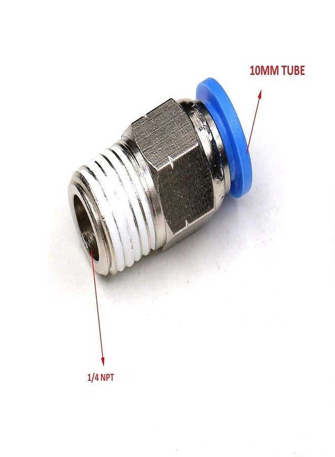 CRAFTSFY 1/4" X 10 MM OD Pneumatic Push Type Male Connector Push in Joint Pneumatic Connect Quick Fittings Size: 1/4" X 10 MM OD Pneumatik Connectorr Quick Connector Air Fittings(2pc) - Image 3